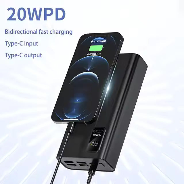 Portable Charger 30000 MAh Power Banks Mobile Dual USB Quick Charge High Capacity PD Power Bank 30000mAh with Digital Display.